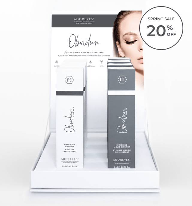adoreyes peptide mascara eyeliner starter pos display set