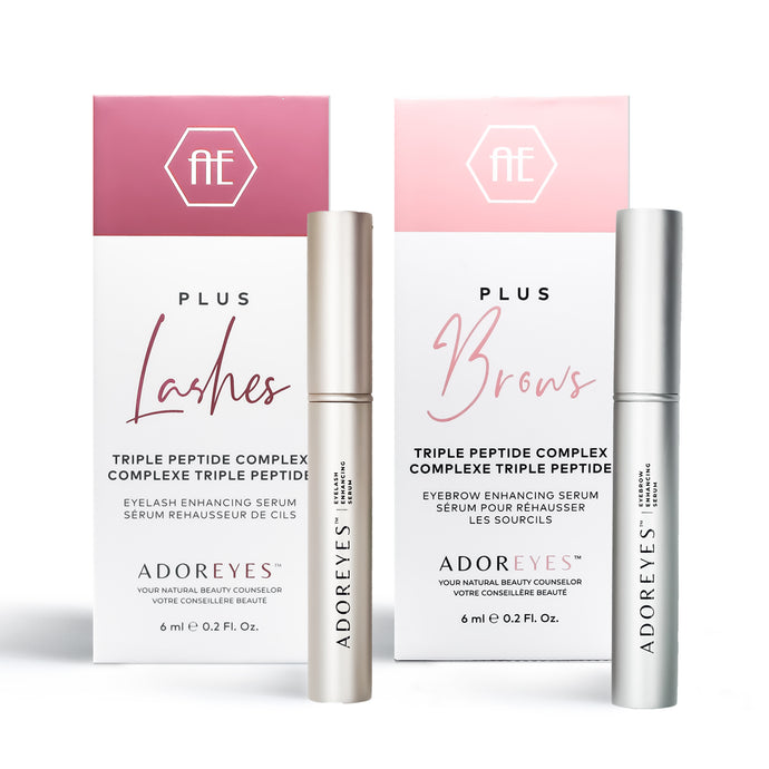 ADOREYES Plus Lashes & Brows Enhancing Serums with Triple Peptide Complex (6 ml) - Bundle