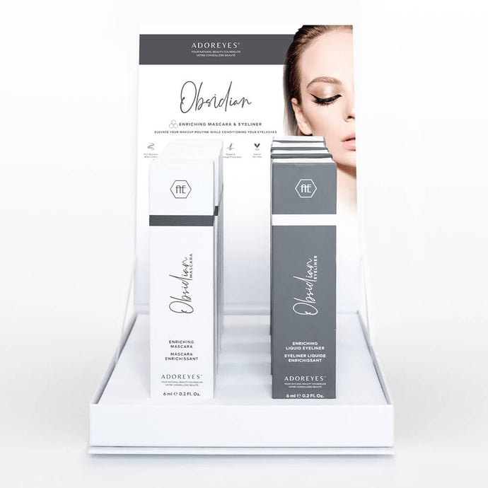 ADOREYES Obsidian Makeup Starter Pack – 8 unités avec présentoir et dépliants